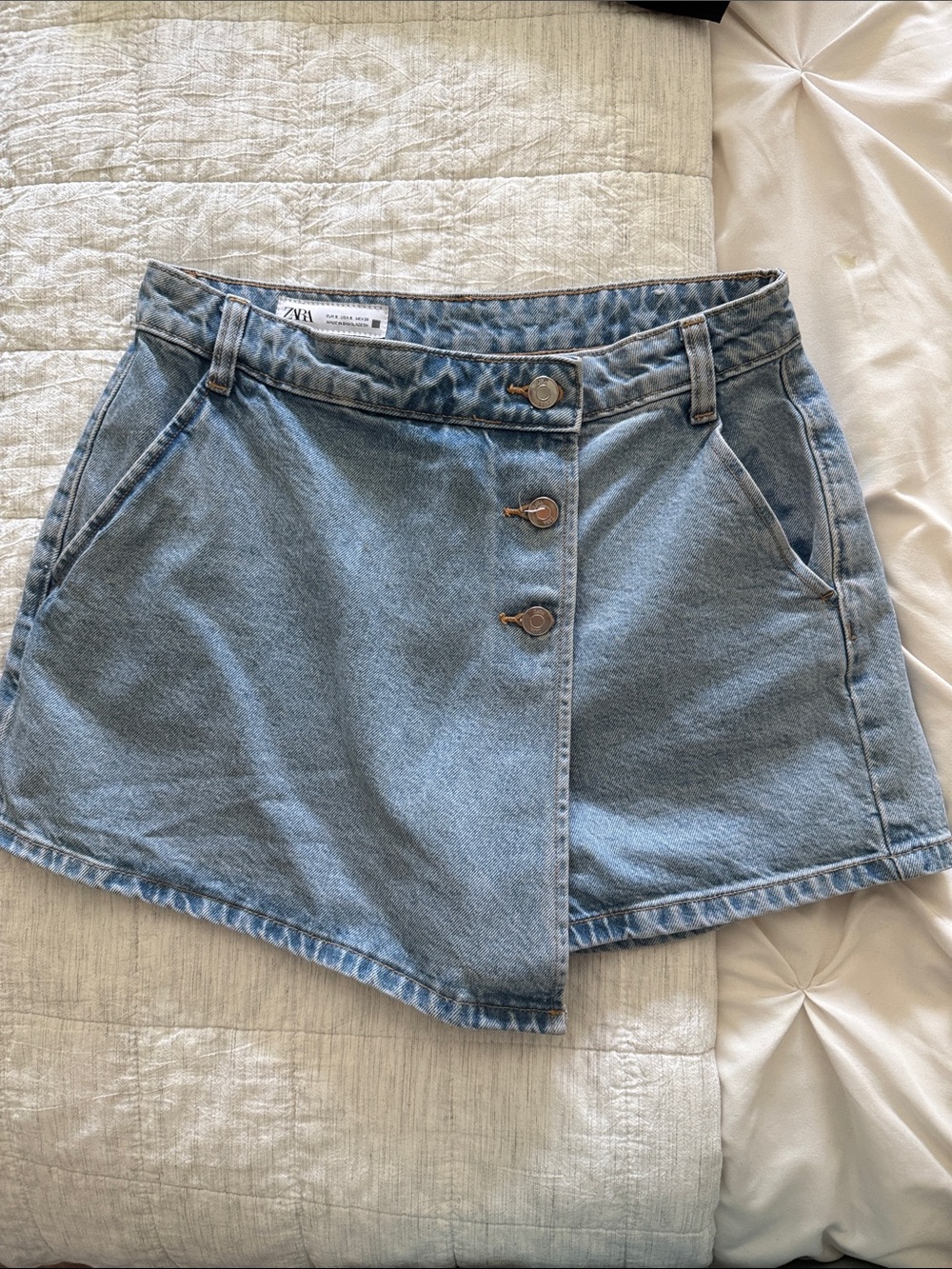 Zara wrap denim skort small